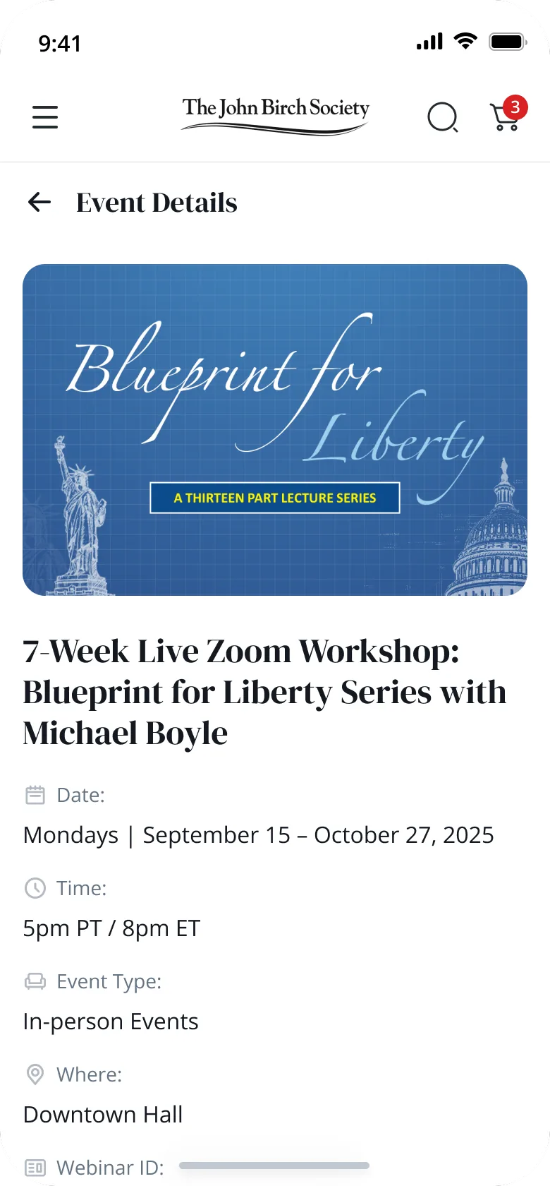 JBS Events — Event details