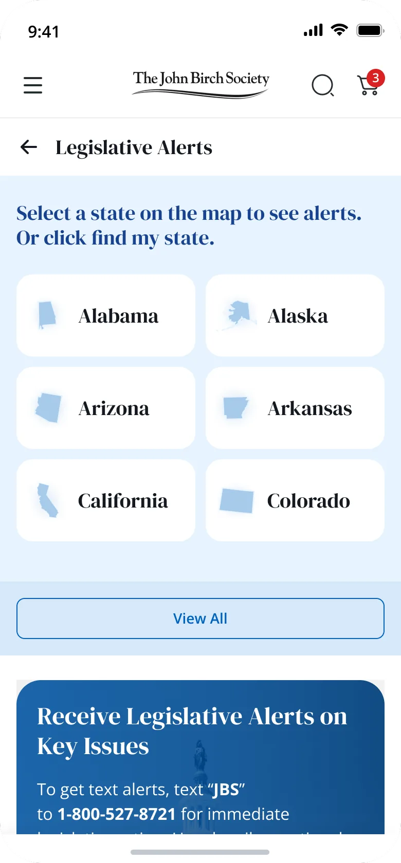 JBS Legislative Alerts — Alerts by state