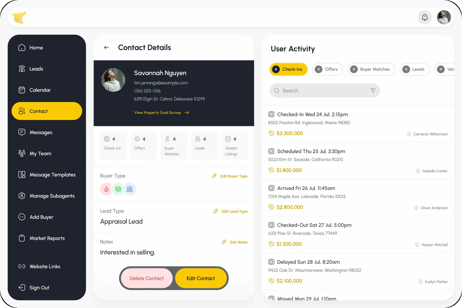 Leads Den Contacts — Contact details