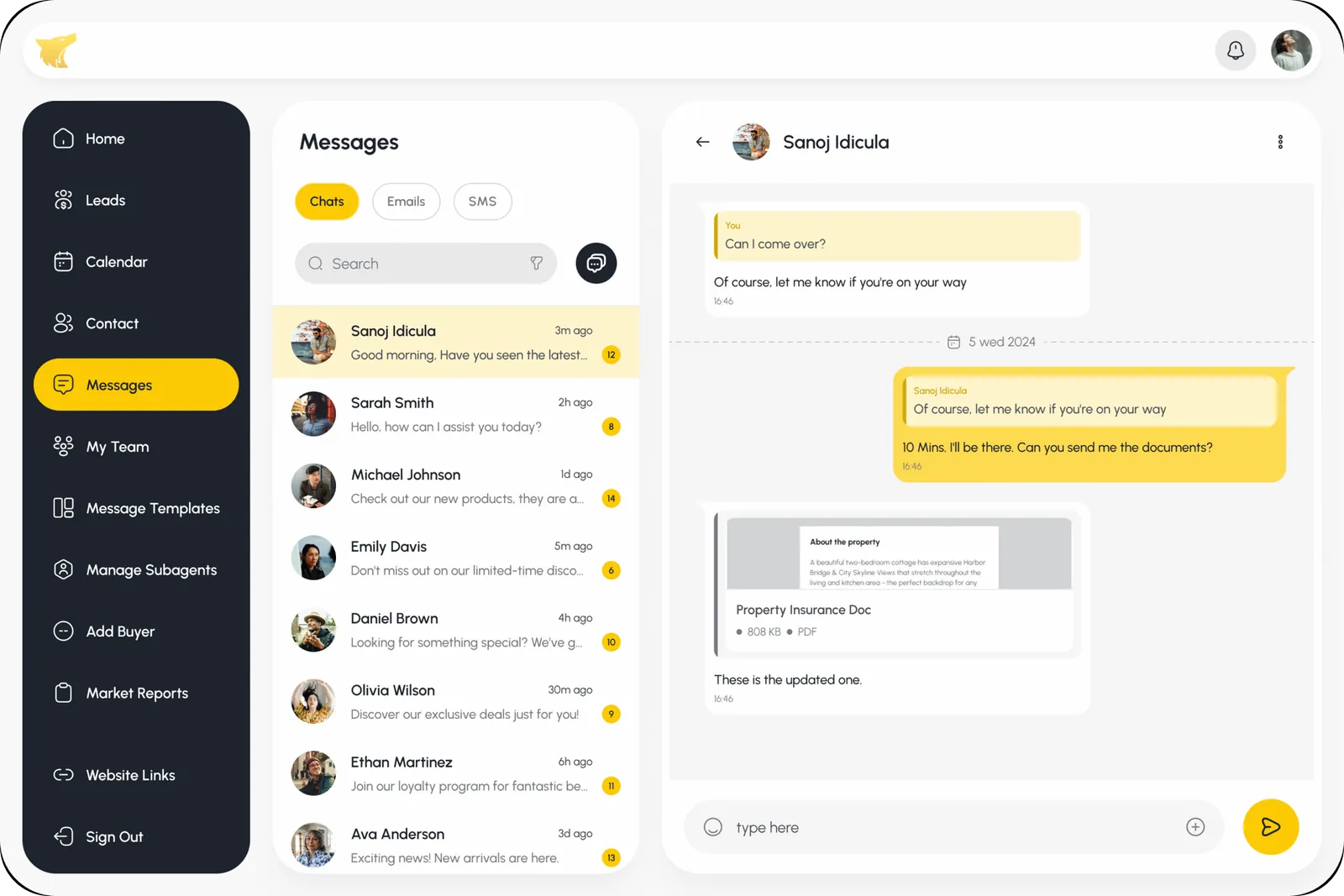 Leads Den Messages — Conversation