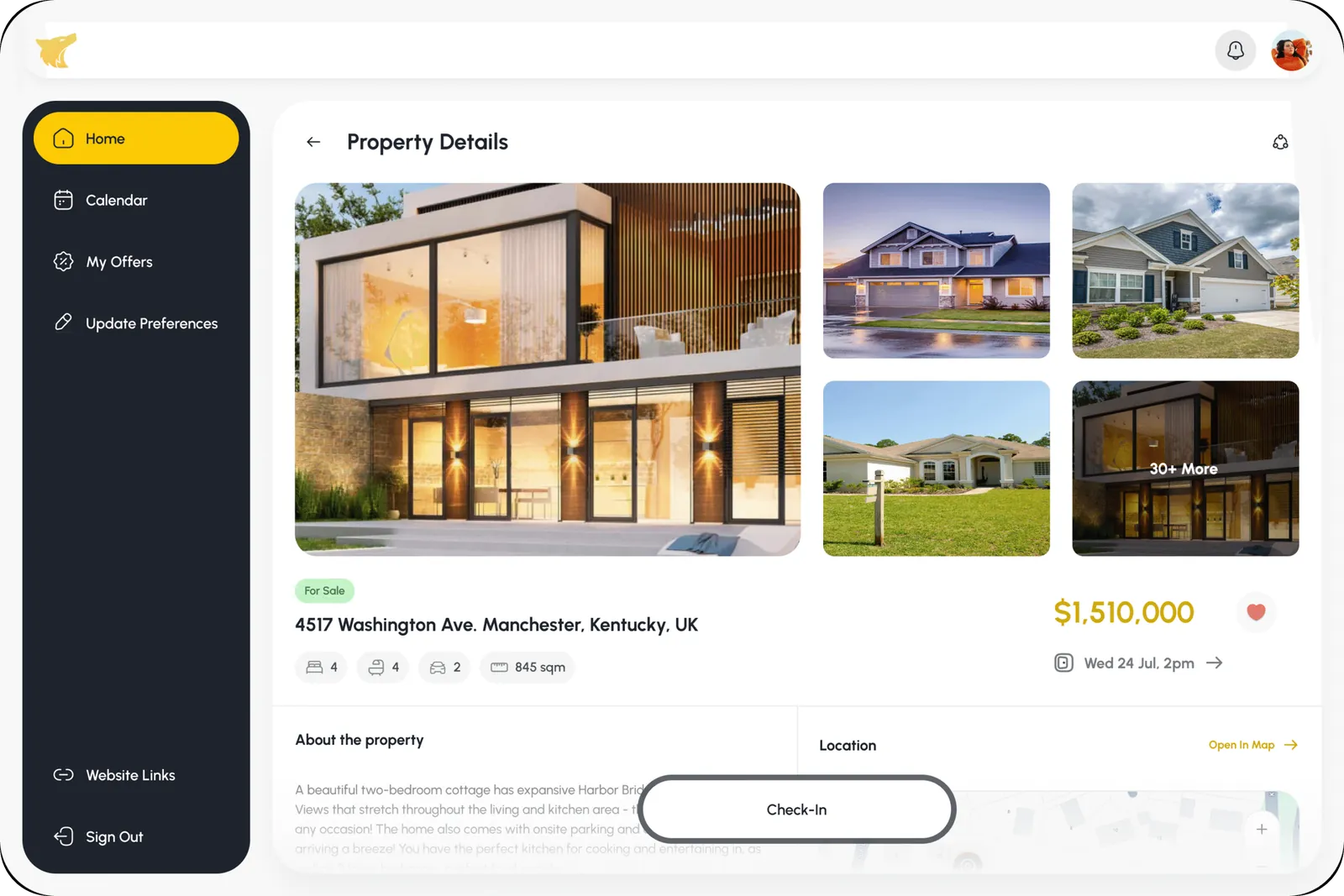 Leads Den Property Details — Check-in