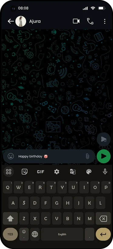 Holding the send button reveals a scheduled send button above it